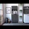 Tuhome Della 60 Kitchen Pantry with Countertop, Closed & Open Storage, Smokey Oak ALI6604